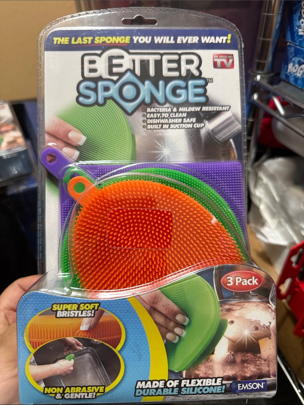 Better Sponge Silicone Scrubbers - Orange, Green, Purple - (3 Pack)